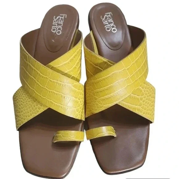 FRANCO SARTO Safia Womens Faux Leather Slip On Heels - Picture 2 of 5